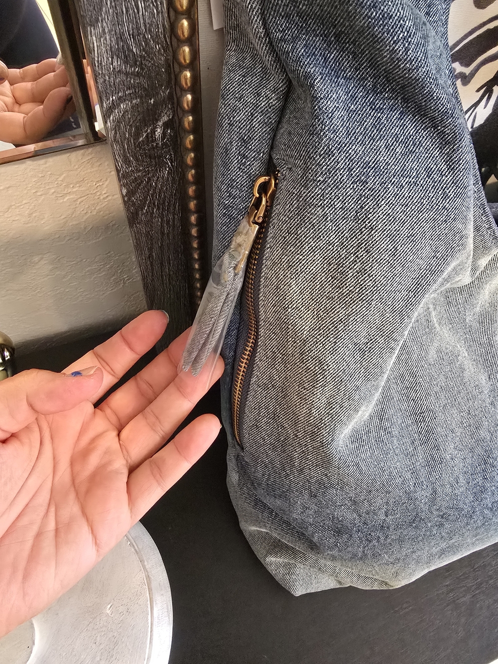 Steve Madden Women's Dempsey Denim Hobo Bag And Denim Crossbody - Picture 4 of 9